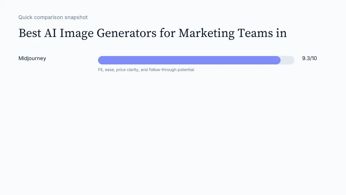 Best AI Image Generators for Marketing Teams in scorecard visual