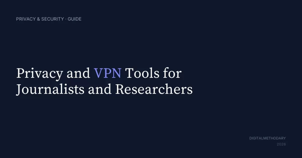 Privacy and VPN Tools for Journalists and Researchers