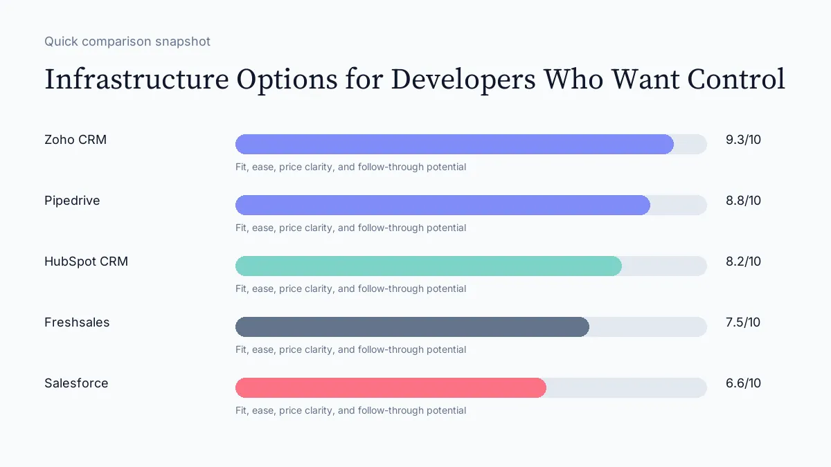 Infrastructure Options for Developers Who Want Control scorecard visual
