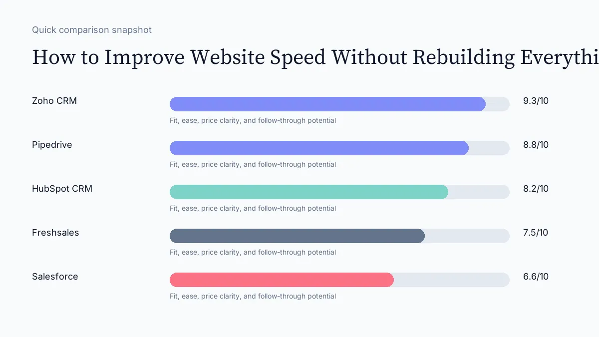 How to Improve Website Speed Without Rebuilding Everything scorecard visual