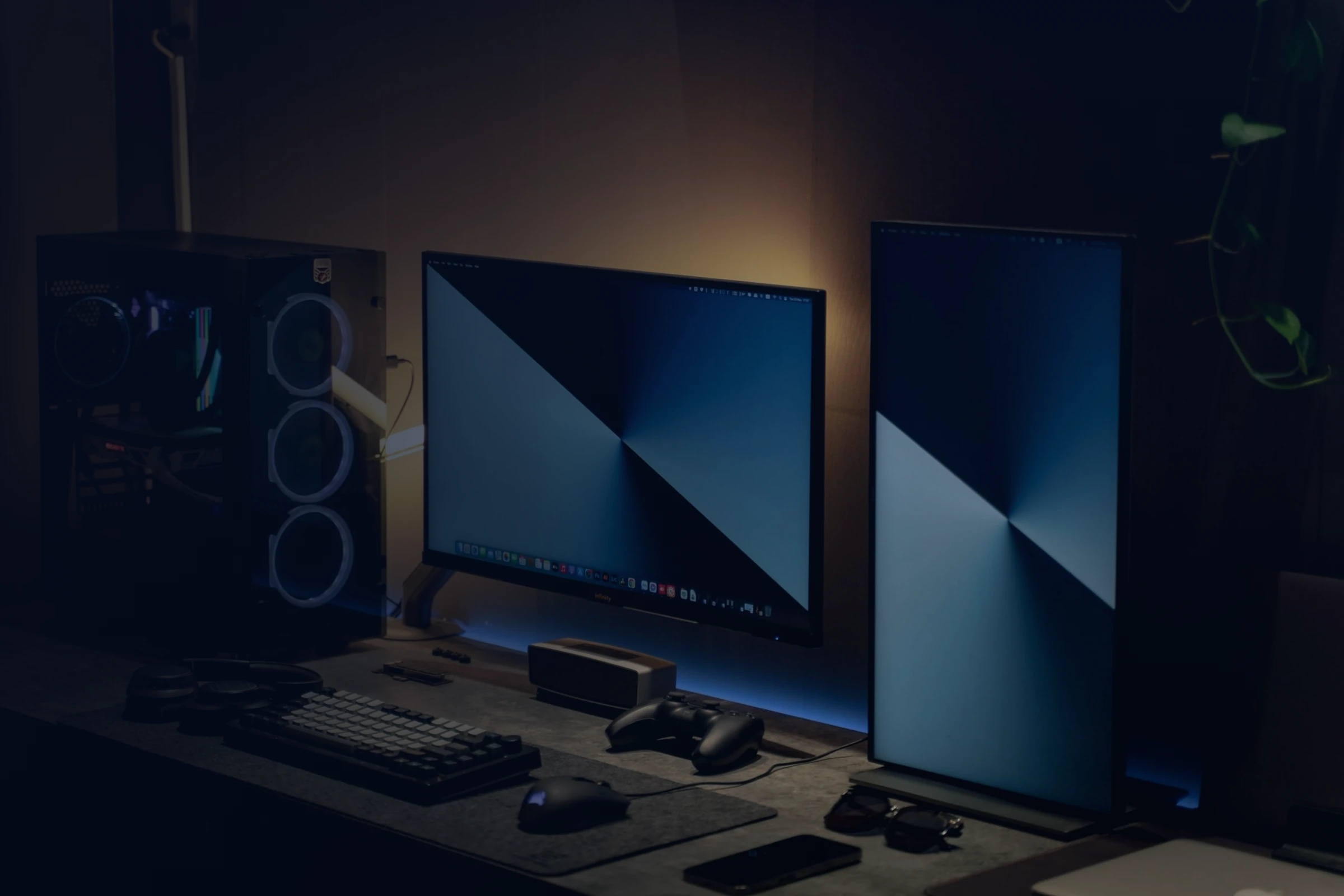 Abstract editorial-tech software buying visual