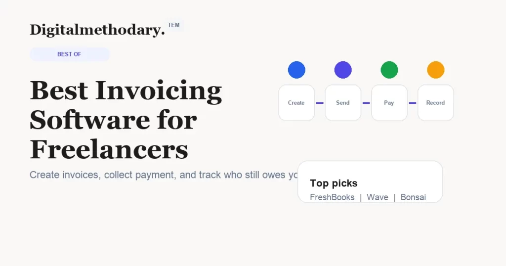 Best invoicing software for freelancers cover showing invoice to payment workflow