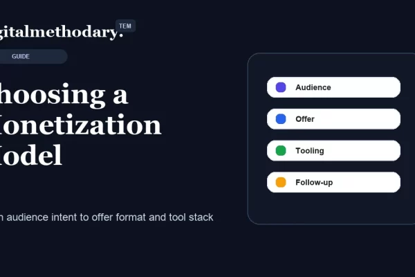 Choosing a monetization model cover showing audience offer tooling and follow-up