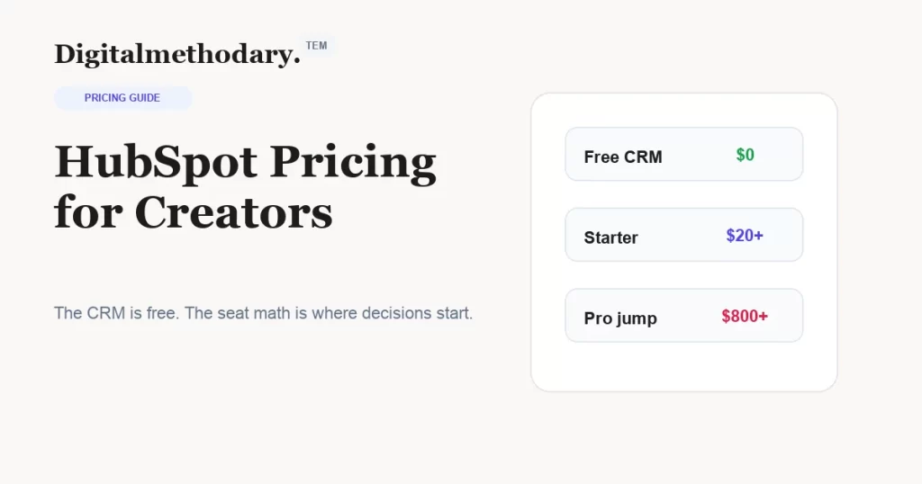 HubSpot Pricing for Creators and Solo Marketers (2026)