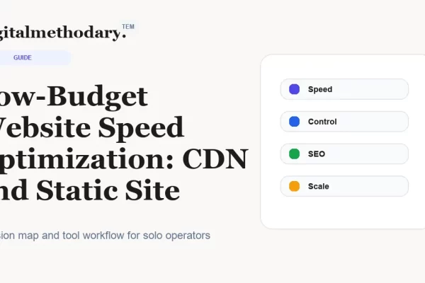 Low Budget Website Speed Optimization Cdn And Static Site Tools Explained Cover 600x400
