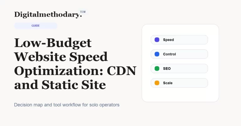 Low-Budget Website Speed Optimization: CDN and Static Site Tools Explained