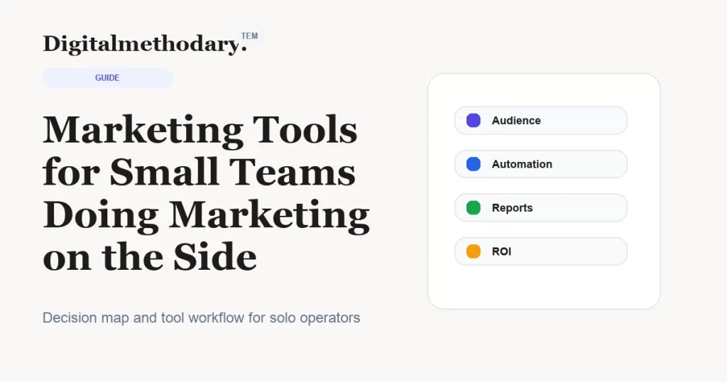 Marketing Tools for Small Teams Doing Marketing on the Side cover for software decision guide