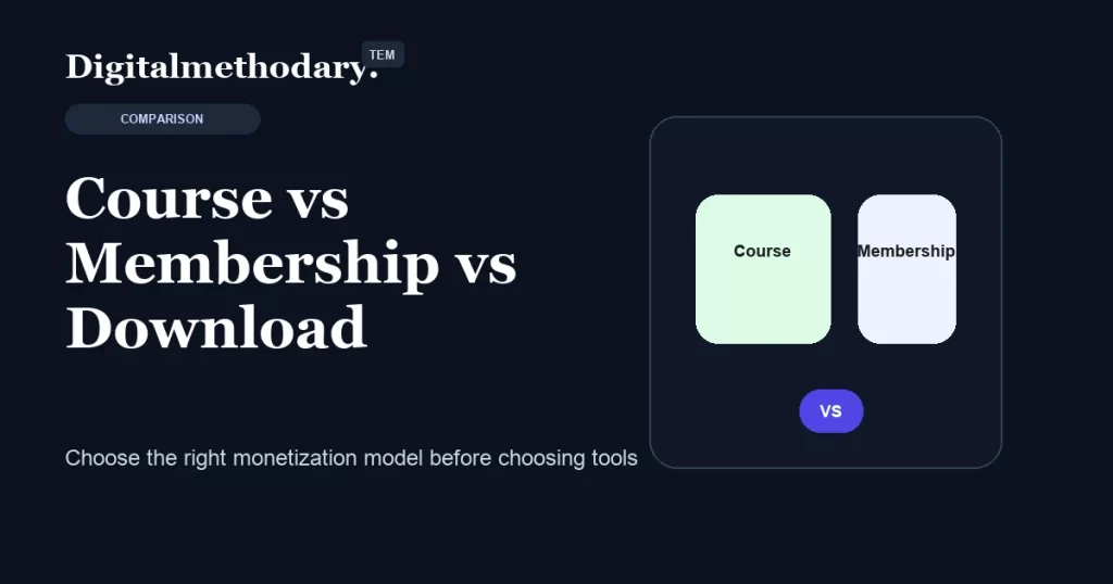 Course vs Membership vs Download: Tools Compared (2026)