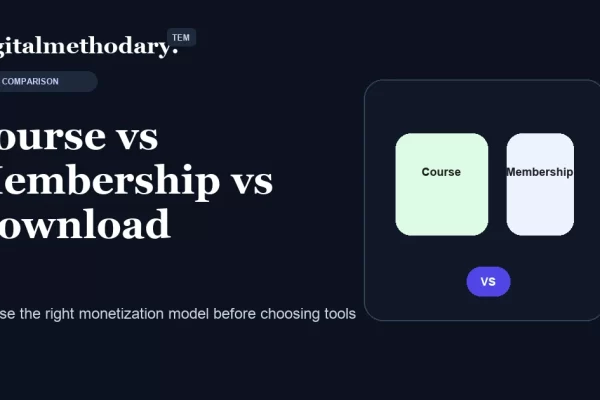 Course vs membership vs download cover comparing monetization models