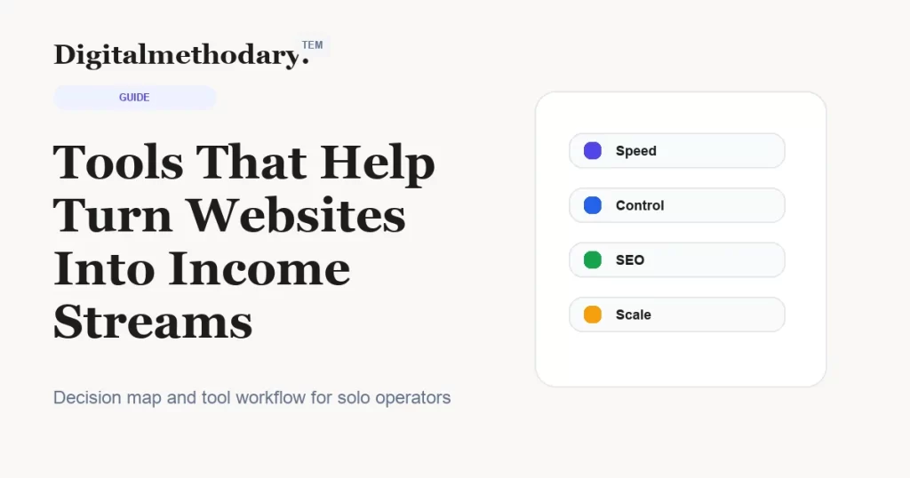Tools That Help Turn Websites Into Income Streams cover for software decision guide