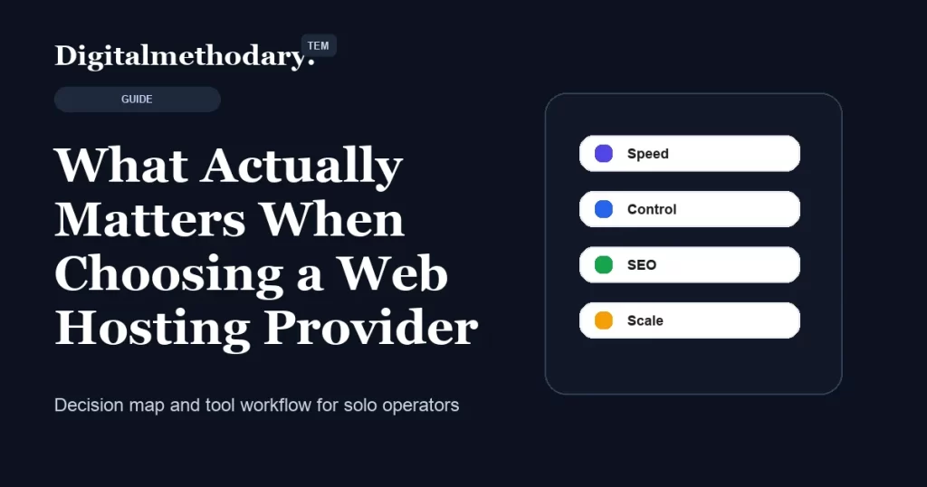What Actually Matters When Choosing a Web Hosting Provider cover for software decision guide